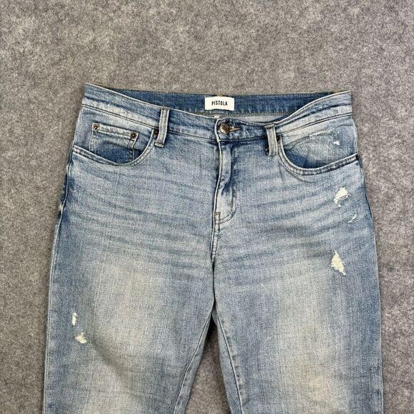 Pistola Mason Straight Jeans Distressed 28 Flux Wash style  p6826csf-flx - Picture 2 of 12